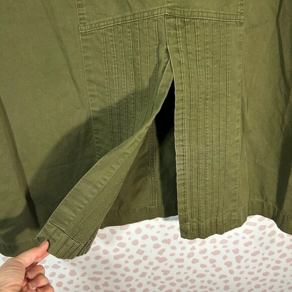 Cato Woman Maxi Skirt Long Modest Cotton Sz 18W Army Green Boho Cottage Academia - Picture 7 of 10